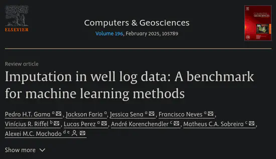 Imputation in well log data: A benchmark for machine learning methods